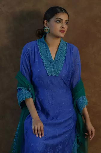 Ink blue kaftaan set