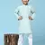 Green printed cotton printed kurta pajama set for boys ethnic wear
