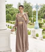  PARTY WEAR GEORGETTE CHIKU LEHENGA CHOLI WITH sequin WORK 42 SIZE FULL STITCHED