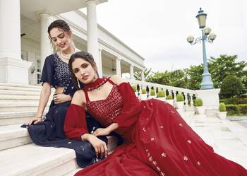  PARTY WEAR GEORGETTE BLUE LEHENGA CHOLI WITH sequin WORK 42 SIZE FULL STITCHED 5
