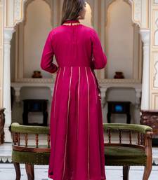 ftDiva Women  Embroidered Anarkali Gown in  Maroon