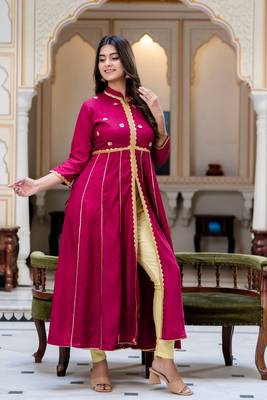 Women  Embroidered Anarkali Gown in  Maroon 1