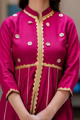Women  Embroidered Anarkali Gown in  Maroon 4