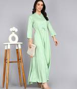 Women Emblished Anarkali Gown in Sea Green