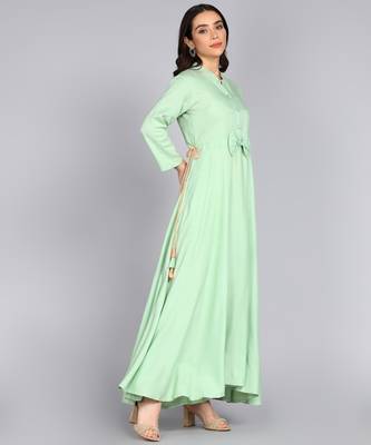 Women Emblished Anarkali Gown in Sea Green 2