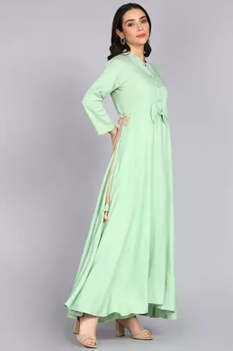 Women Emblished Anarkali Gown in Sea Green