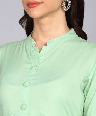 Women Emblished Anarkali Gown in Sea Green 4