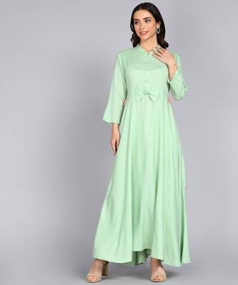 Women Emblished Anarkali Gown in Sea Green 5