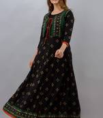 ftDiva women Ethnic Motifs Jacketed Gown in Black