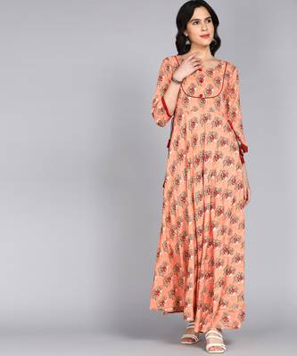 Women Floral Printed Anarkali Gown 1