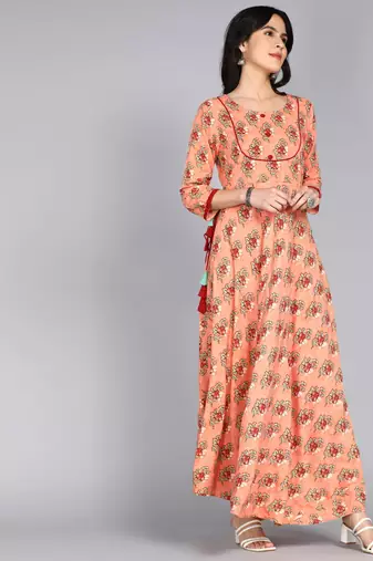 Women Floral Printed Anarkali Gown