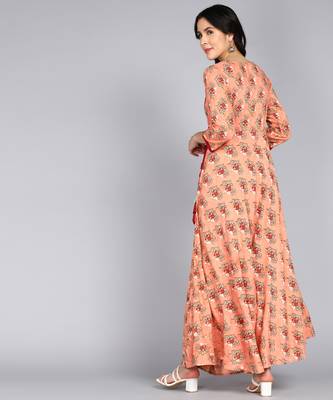 Women Floral Printed Anarkali Gown 3