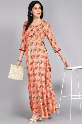 Women Floral Printed Anarkali Gown