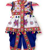 Banjara India Embroidered Kediya Dhoti Set For Boys and Girls_KD-CKS-WhiteBlue_14