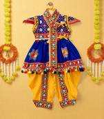Banjara India Embroidered Kediya Dhoti Set For Boys and Girls_KD-CKS-Blue_14