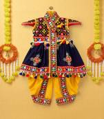 Banjara India Embroidered Kediya Dhoti Set For Boys and Girls_KD-CKS-Navy_18