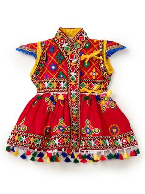Banjara India Embroidered Kediya Dhoti Set For Boys and Girls_KD-CKS-Red_14 2