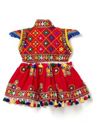Banjara India Embroidered Kediya Dhoti Set For Boys and Girls_KD-CKS-Red_14 3