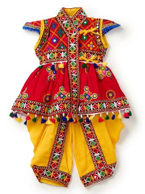 Banjara India Embroidered Kediya Dhoti Set For Boys and Girls_KD-CKS-Red_14 5