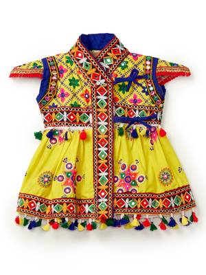 Banjara India Embroidered Kediya Dhoti Set For Boys and Girls_KD-CKS-Yellow_14 2