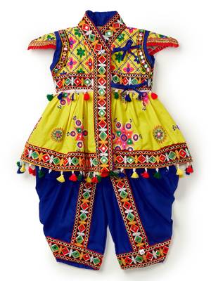 Banjara India Embroidered Kediya Dhoti Set For Boys and Girls_KD-CKS-Yellow_14 5