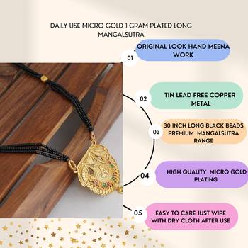 Mansiyaorange traditional long floral gold mangalsutra for women 2
