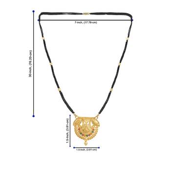 Mansiyaorange traditional long floral gold mangalsutra for women 3