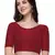 Maroon Cotton Lycra Fully Stretchable Round Neck Readymade Blouse With Half Sleeve