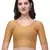 Cream Cotton Lycra Fully Stretchable Round Neck Readymade Blouse With Half Sleeve
