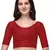 Red Cotton Lycra Fully Stretchable Round Neck Readymade Blouse With Half Sleeve