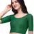 Bottel Green Cotton Lycra Fully Stretchable Round Neck Readymade Blouse With Half Sleeve