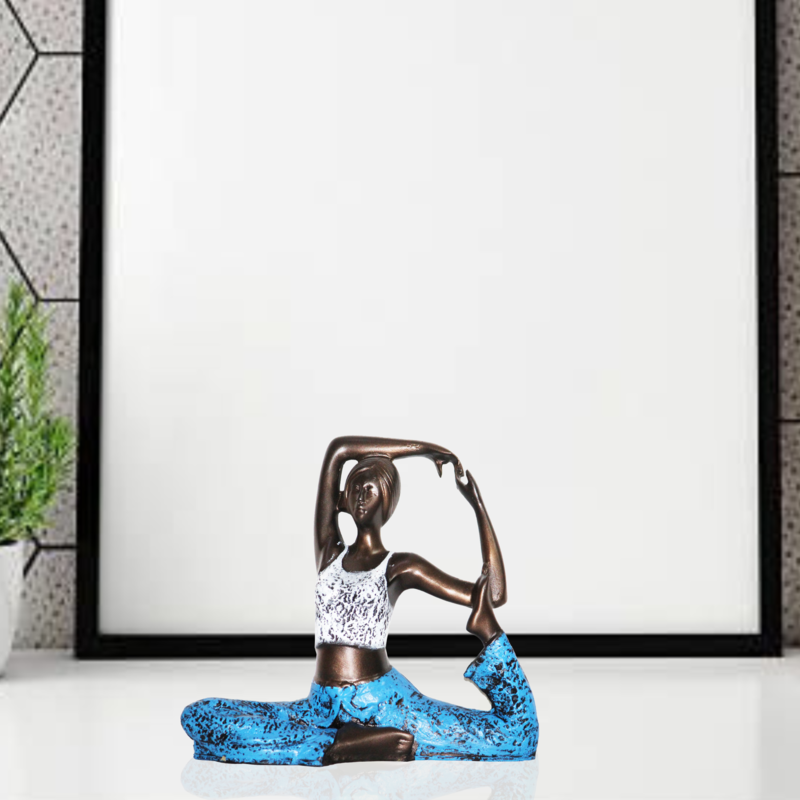Beckon venture Polyresin Artifacts Yoga Lady Statue For Home decor idols & showpieces items(Multicolour)