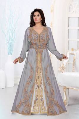 Hand embroidered georgette Islamic kaftans 4