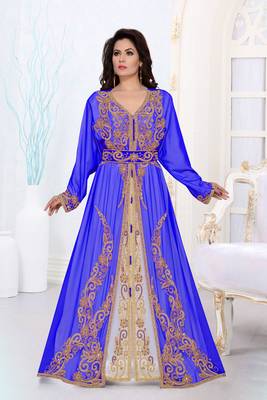 Hand embroidered georgette Islamic kaftans 6