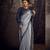 Elora pure soft silk fancy embellished lace border plain saree (grey)