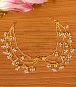 Pearl gold plated bahubali ear chain
