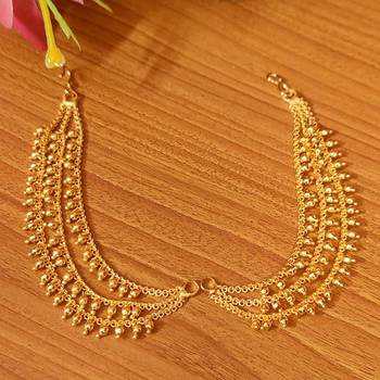 Gold plated ethnic bahubali ear chain 1