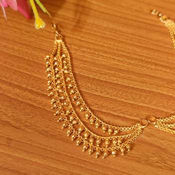 Gold plated ethnic bahubali ear chain 2