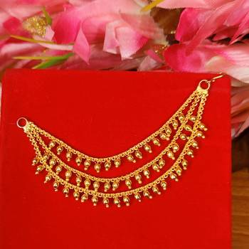 Gold plated ethnic bahubali ear chain 3