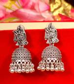Oxidised silver look radha krishna jhumka's