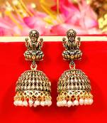 Antique gold plated temple look jhumka's