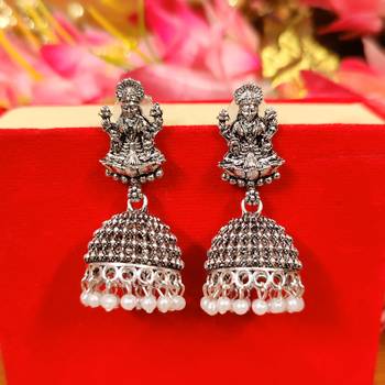 Temple look antique oxidised jhumka's 1