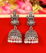 Temple look antique oxidised jhumka's