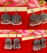 Oxidised silver jhumki combo1 of 2 earrings
