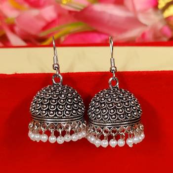 Oxidised silver jhumki combo1 of 2 earrings 2