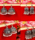 Oxidised silver jhumki combo2 of 2 earrings