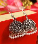Oxidised silver jhumki combo1 of 2 earrings