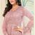 Light pink color net heavy embroidered wedding wear anarkali suit