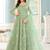 Pista green color net heavy embroidered wedding wear anarkali suit