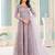 Lavender color net heavy embroidered wedding wear anarkali suit